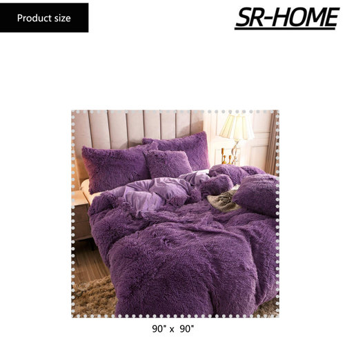 SRHOME Velvet,faux Fur Duvet Cover Wayfair